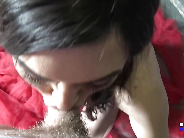 Tight ass shemale Viktoria jerks off and sucks