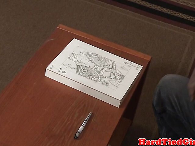 Asian tied up and toy fucked by a black guy