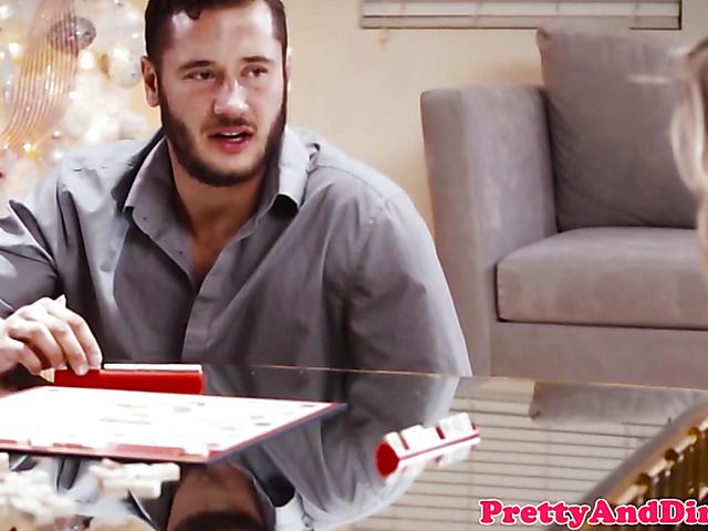 Skinny blonde stepsister gets fucked fast and hard