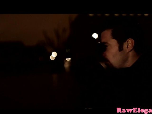 Ass fucking in the dark with a tight brunette