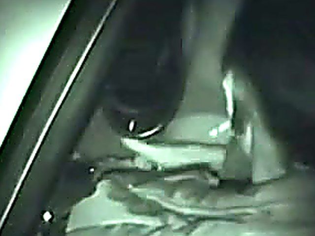 Horny slut gets caught sucking dick outside