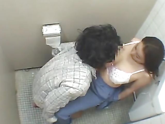 Public toilet fuck with a chubby asian woman