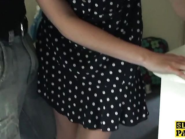 British rough sex with a skinny brunette