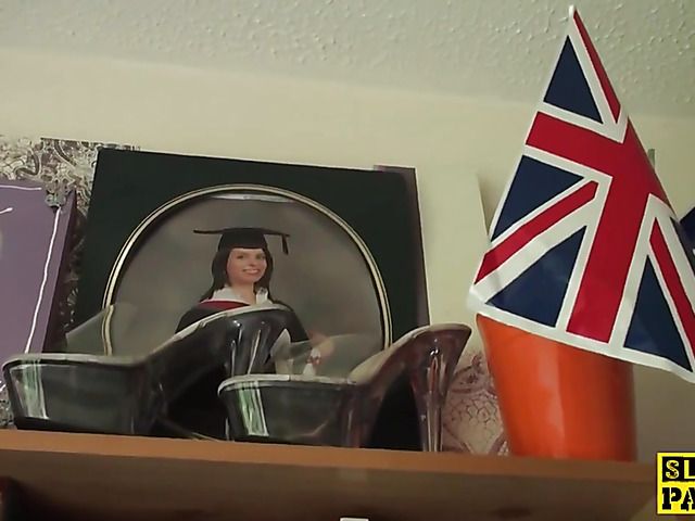 British rough sex with a skinny brunette