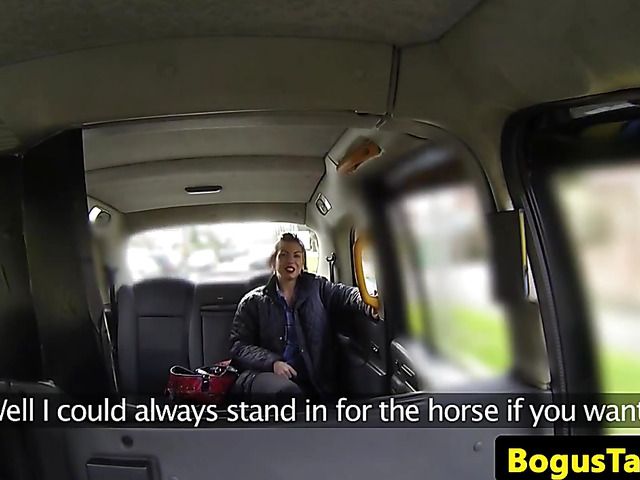 Fake taxi anal with a dark haired slut