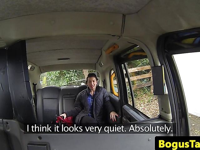 Fake taxi anal with a dark haired slut