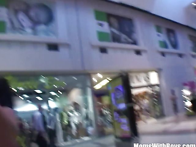 Old and young threesome in a public bathroom