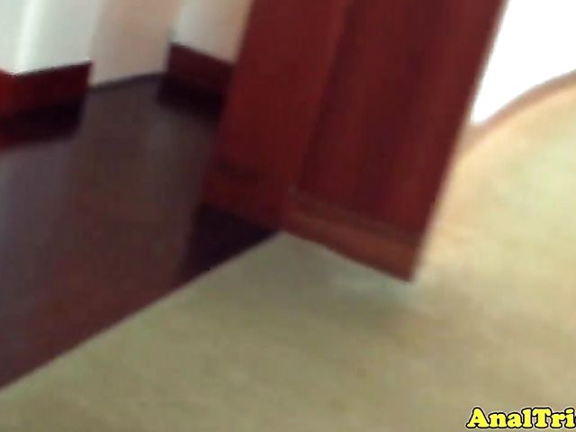 Anal POV with a long haired blonde slut