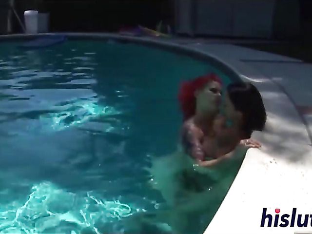 Lesbian pool sex with tattooed redhead Soma Snakeoil