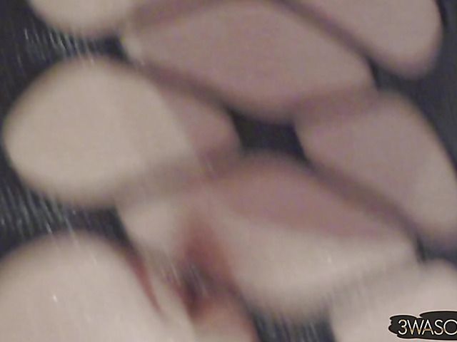 Busty Ewa Sonnet shower solo with her black dress on