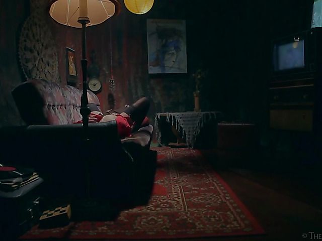 Erotic solo masturbation in the dark of the room