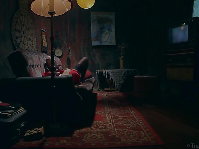 Erotic solo masturbation in the dark of the room