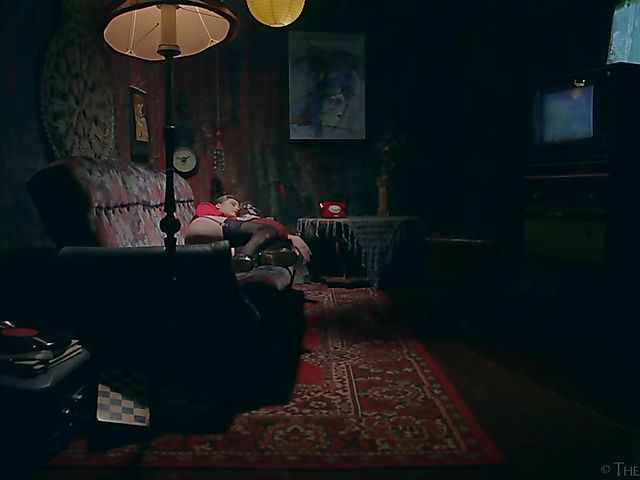 Erotic solo masturbation in the dark of the room