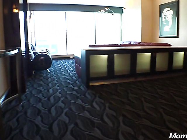 Busty mom Connie takes a shower and blows behind the scenes