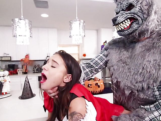 Little Red Riding Hood Kharlie Stone gets fucked on Halloween
