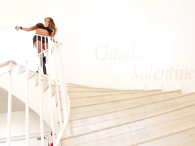 Tattooed blonde shares a dildo with Claudia Valentine