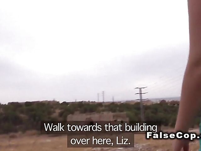 Easy amateur gets banged by a fake cop outdoors