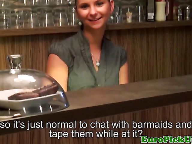 POV anal riding with Czech barmaid