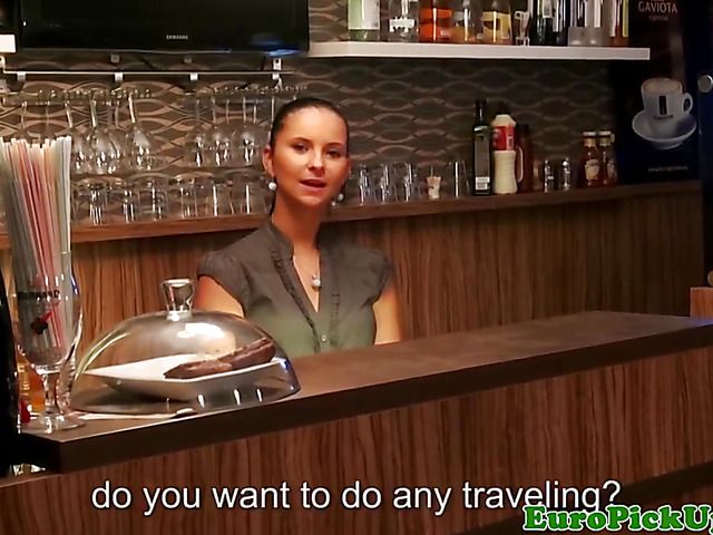 POV anal riding with Czech barmaid