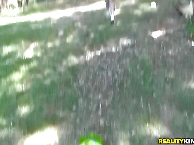 Vicki Star gets fucked and gives blowjob POV outdoors