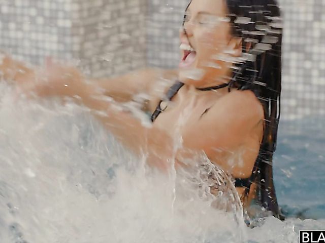 Two black cocks pound sexy Megan Rain