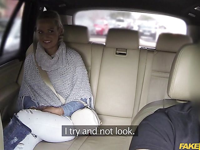 Car blowjob and dick riding with Nicole Vice in fake taxi