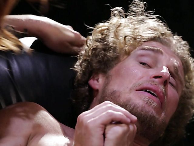 Curly guy tied up by sex hungry Edyn Blair