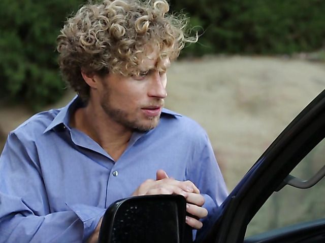 Curly guy tied up by sex hungry Edyn Blair