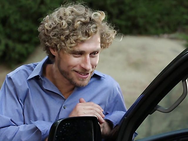 Curly guy tied up by sex hungry Edyn Blair