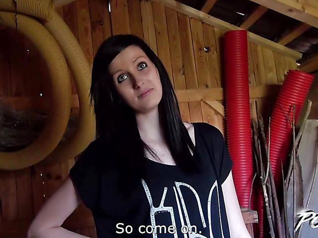 Skinny Czech amateur Mia Sky gets her bald pussy pounded