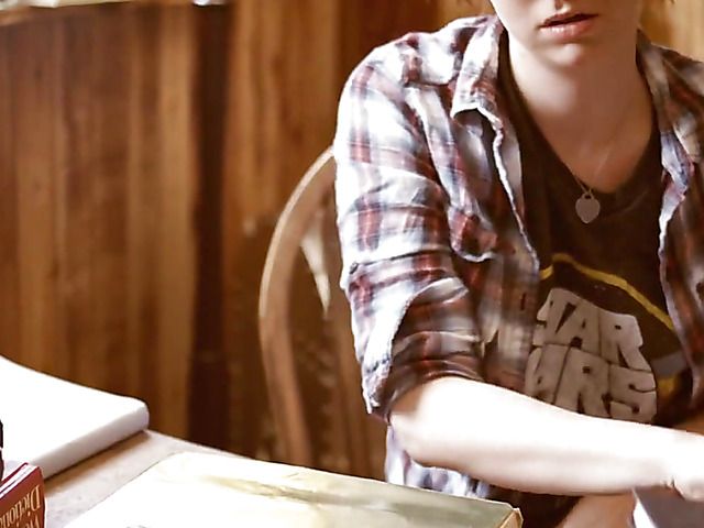 Hairy teen with glasses Emma Evins gets pounded