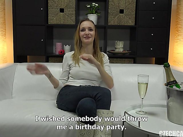 Czech casting with shaved beauty Veronika