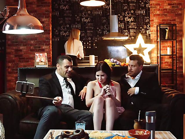 Group sex with two sexy ladies at the bar