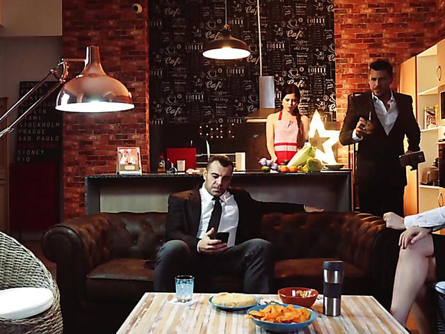 Group sex with two sexy ladies at the bar