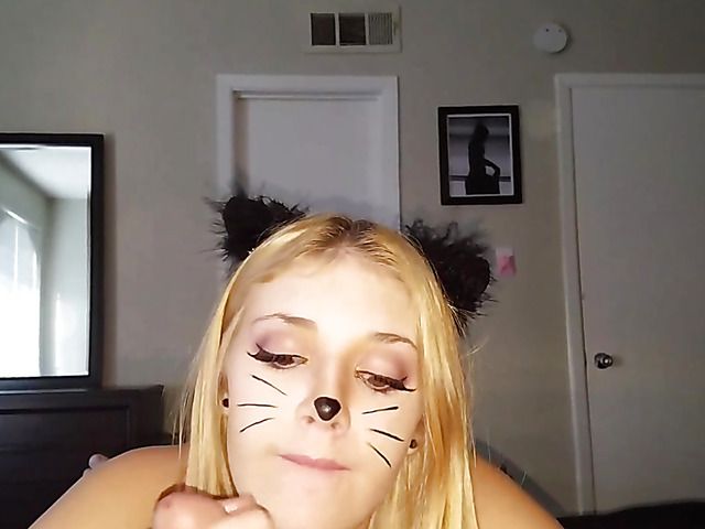 Lena Anderson - Girlfriend blowjob on Halloween