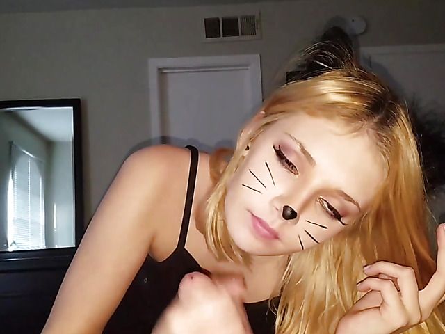 Lena Anderson - Girlfriend blowjob on Halloween