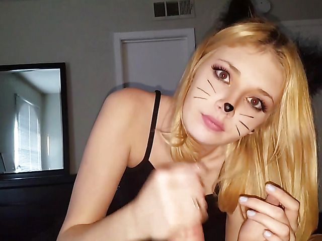 Lena Anderson - Girlfriend blowjob on Halloween