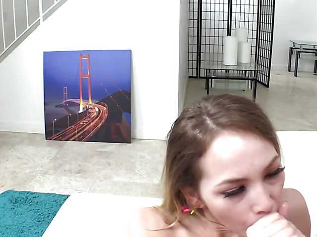 Teen blowjob from slim girl Angel Smalls