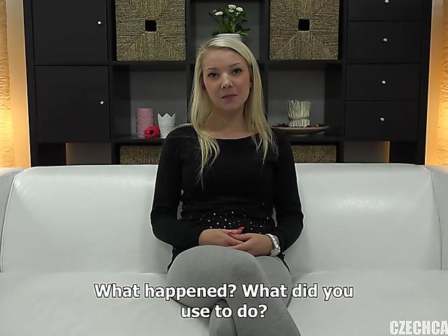 Czech blonde Nikola gets fucked from behind on casting