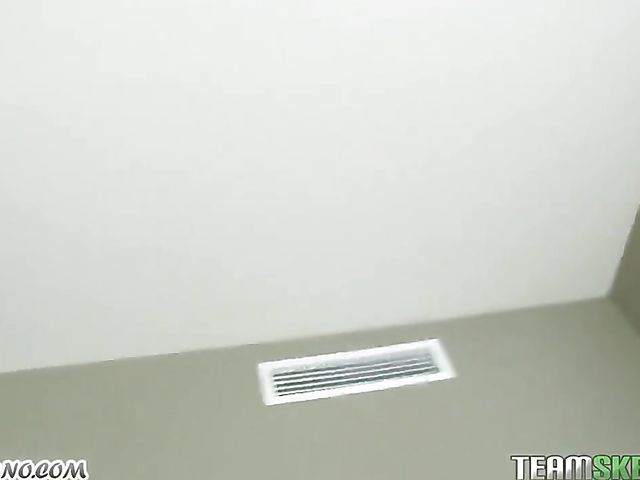 POV teen gets her butt painted with cum