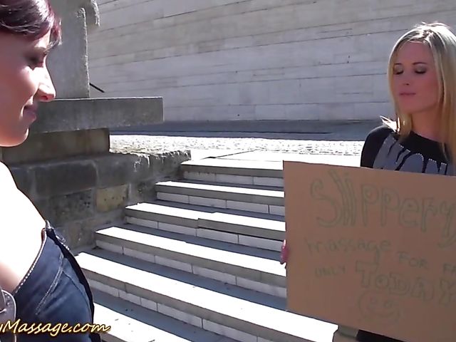 Slippery massage with  Leila Smith and Leony Aprill