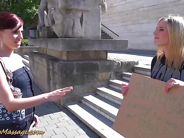 Slippery massage with  Leila Smith and Leony Aprill