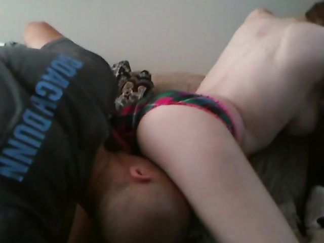 Real amateur with juicy titties fucking in panties