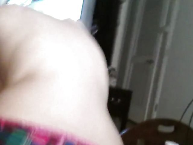 Real amateur with juicy titties fucking in panties