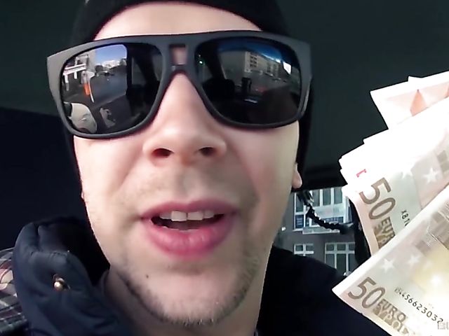 Blonde big tits babe gets railed for cash