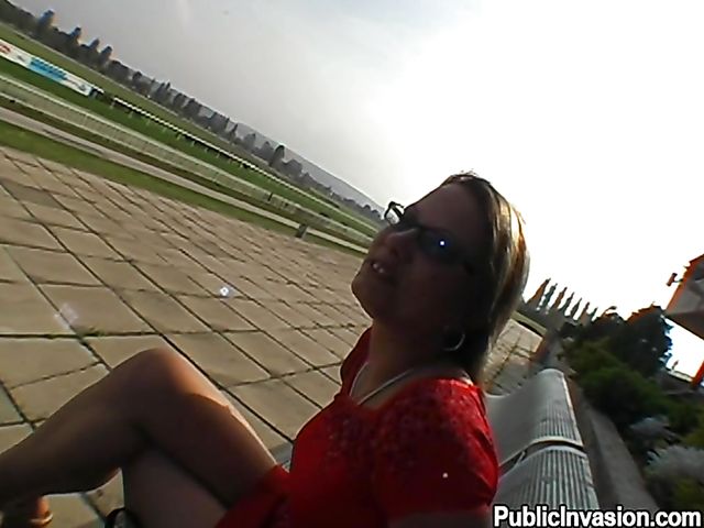 Public blowjob and cock riding outdoors