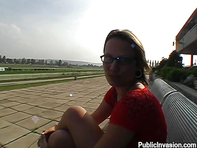 Public blowjob and cock riding outdoors