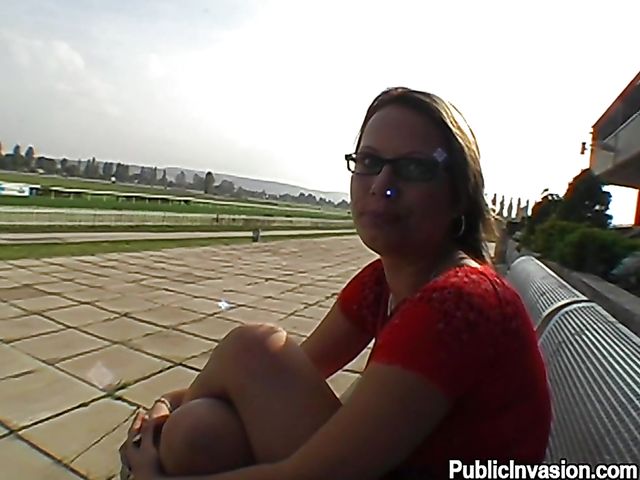 Public blowjob and cock riding outdoors