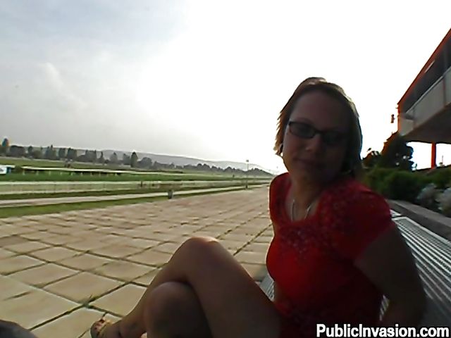 Public blowjob and cock riding outdoors