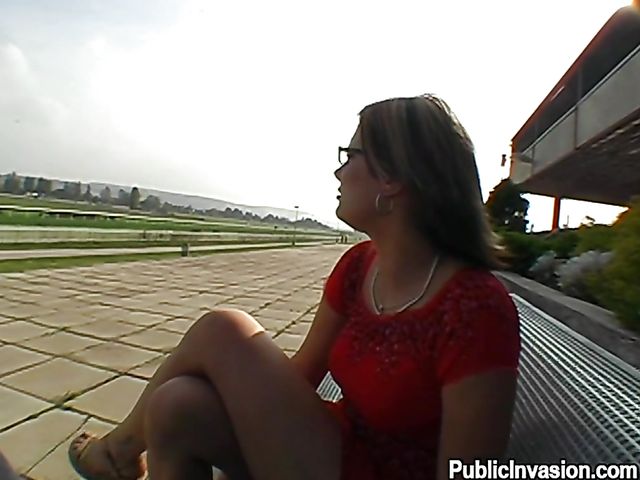 Public blowjob and cock riding outdoors